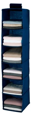 Immagine prodotto di WENKO, selezionatore di biancheria a 6 scomparti, organizzatore di scaffali appesi e guide per abiti in velcro