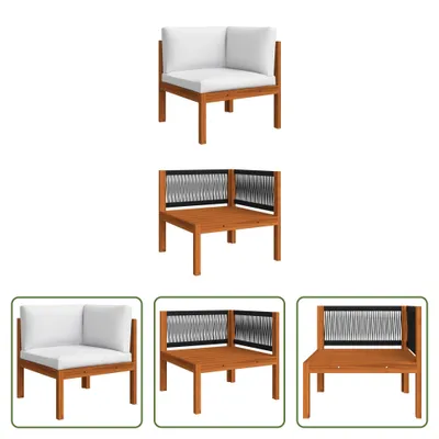 Produktbild von The Living Store Garten-Ecksofa mit Auflagen Massivholz Akazie