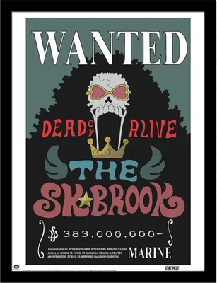 Produktbild von One Piece - "Wanted" Gerahmtes Poster, Brook PM13119 (40 cm x 30 cm) (Schwarz/Bunt)