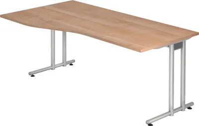 Produktbild von bümö Schreibtisch Serie-N - Nachbildung: Nussbaum, Größe:  180 x 100 cm