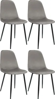 Produktbild von Set aus vier Esszimmerstühlen – Küchenstühle – Samt, modernes Design und hoher Sitzkomfort
