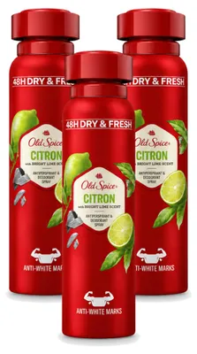 Immagine prodotto di 3 deodoranti spray Old Spice al limone - 150 ml - confezione - 3 pezzi