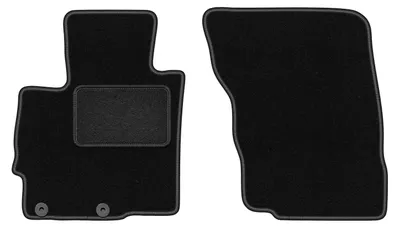 Produktbild von Velours-Fußmatten Vorne passend für Mitsubishi Eclipse Cross (SUV, Bj. 2017-) –  schwarz, passgenau, mit Befestigungen set 2 Stk. - STANDARD