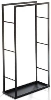 Obrázok produktu pre Kobolo stojan na palivové drevo stojan na palivové drevo - kovový - čierny - 116x25x60 cm - palivové drevo brikety skladovanie dreva krbové doplnky dekorácie