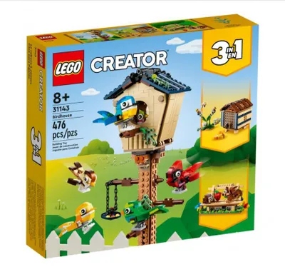 Produktbild von LEGO 31143 Creator 3in1 Vogelhäuschen, Vogel-, Igel- und Bienenstock-Set mit Tierfiguren, Baustein-Konstruktionsspielzeug für Kinder ab 8 Jahren, Geschenkidee