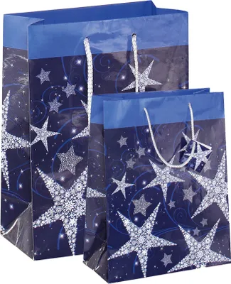 Produktbild von SIGEL GT025 Geschenktasche groß, Shining Stars, 260x330x120 mm, 1 Tasche