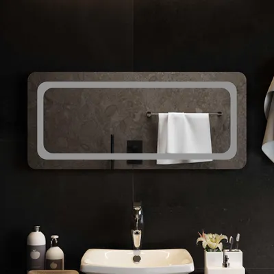 Obrázok produktu pre LED zrkadlo do kúpeľne, priehľadné, 90 x 40 cm, tvrdené sklo