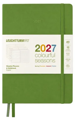 Image de Calendrier hebdomadaire et carnet de notes LEUCHTTURM1917, format A5, quadrillé, édition 2027, motif "Mer colorée"