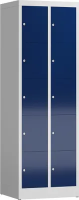 Produktbild von ClassiX Schließfachschrank enzianblau, lichtgrau X-520521, 10 Schließfächer 59,0 x 50,0 x 180,0 cm