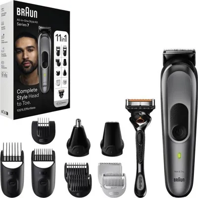 Immagine prodotto di Braun All-in-One Style Kit AIO7440 447337 Batteria ricaricabile gr 8 accessori Borsa da toilette (447337)