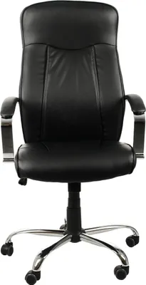 Produktbild von Drehbarer ergonomischer Bürostuhl ZN-9152, gepolstert mit ökologischem Leder, Kippfunktion, weiche Rollen, schwarz