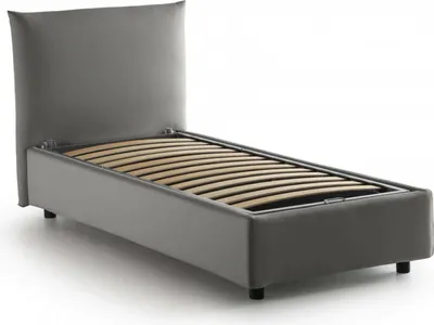 Immagine prodotto di Talamo Italia Letto Singolo Ippolito 110x215 cm Grigio, Sfoderabile Contenitore Italy