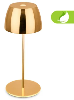 Obrázek produktu pro Briloner Serina Mini LED stolní lampa bezdrátová IP44, stmívatelná, dotyková, odolná proti stříkající vodě, dobíjecí baterie, zlatá, Ø8 x 20 cm