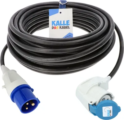 Produktbild von Kalle Verlängerungskabel CEE 230V Öse 16A 2,5mm² Winkel Kompakt IP44 15 Meter