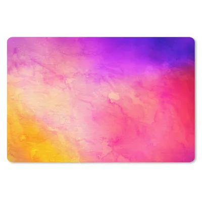 Produktbild von MuchoWow® Schreibtischunterlage Aquarell - Gelb - Lila - Rosa 60x40 cm - XXL Mauspad - Großes Mauspad
