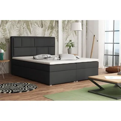 Obrázek produktu pro Boxspringová manželská postel s úložným prostorem 180x200 IVENDORF 1 - šedá 1 + topper