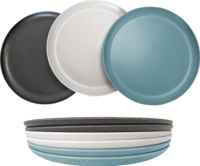 Obrázek produktu pro Melaminový talíř 21 cm - sada 6 ks / 3 barvy - kempingový talíř (malý)