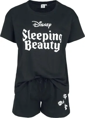 Produktbild von Dornröschen Schlafanzug Damen Logo schwarz XXL