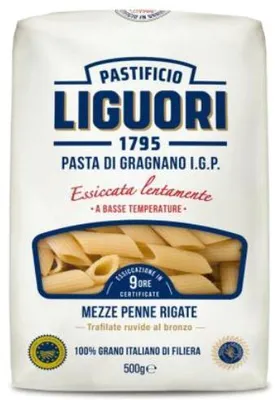 Produktbild von Pasta Liguori Mezze Penne Rigate IGP | Italienische Hartweizenpasta | 500 g
