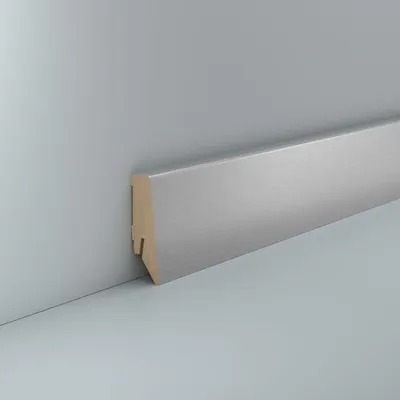 Produktbild von Sockelleiste MDF 18 x 58 mm Metallic Aluminium Nachbildung Fußleiste