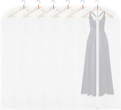 Productafbeelding van Kledinghoezen - Set van 6 - 60 cm x 140 cm - Kledinghoezen om op te hangen - Stofdicht - Ritssluiting - Transparant