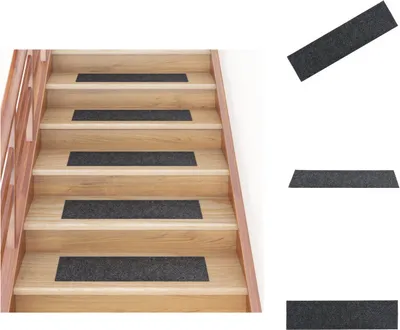 Produktbild von vidaXL Selbstklebende Treppenmatten 15 Stk. Rechteckig 76x20 cm Grau -  Stufenteppiche