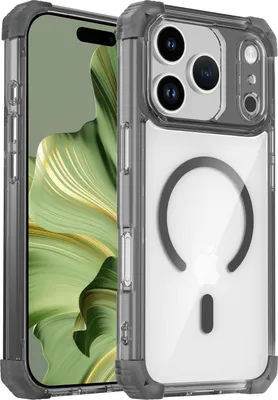 Image de Etui magnétique pour iPhone 17 Pro compatible avec MagSafe, antichoc, protection militaire étui transparent noir