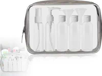 Productafbeelding van Dailygoods- Toilettas Reisflessenset - Transparante Opbergtas