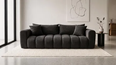 Image de Canapé-lit Kaiser Möbel avec coffre de rangement, revêtement en velours Bluvel, noir, modèle COSMOPOLITAN