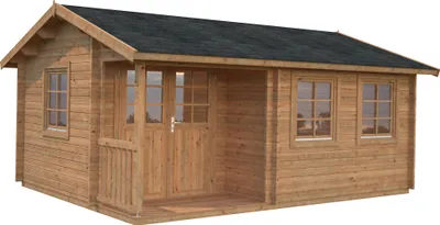 Produktbild von Palmako Gartenhaus Susanna 16,4 m² - 44 mm Hellbraun tauchimprägniert