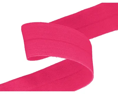 Falzgummi 20mm in Himbeerrot hochelastisch – Faltgummi Schrägband Detailansicht.