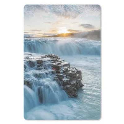 Produktbild von MuchoWow® Mauspad Mousepad Wasserfall - Wasser - Steine - Sonne - Natur 18x27 cm - Mousepads - Maus Mat - Pad - Mausunterlage