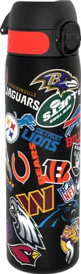 Produktbild von ion8 NFL Abzeichenlogos Trinkflasche, 500 ml, Auslaufsicher, Einhandöffnung, Sichere Verriegelung, Spülmaschinenfest, BPA-frei, Tragegriff, Klappdeckel, Leicht zu Reinigen, Klimaneutral – Evo, Recyclo