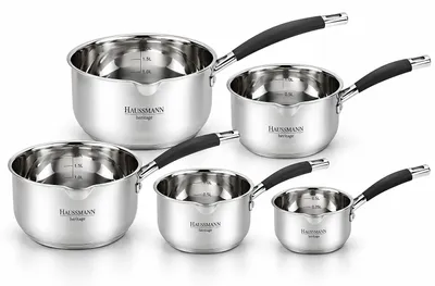 Kochtopf-Set 5-teilig Edelstahl für alle Herdarten inkl. Induktion