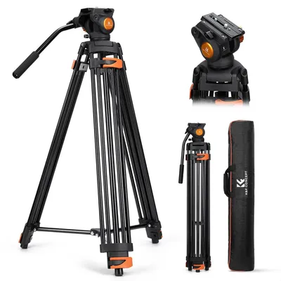 Produktbild von Videostativ Kamerastativ Stativ - 202 cm - Aluminiumlegierung - Fluidkopf - 8 kg Tragkraft