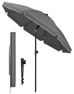 Zdjęcie produktu dla VOUNOT® Parasol plażowy 200 cm z torbą transportową i kotwicą do piasku, kolor szary