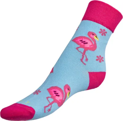 Obrázok produktu pre Ponožky Flamingo - 43-46 - modrá, ružová