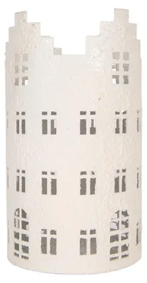 Produktbild von Clayre & Eef Teelichthalter Haus Ø 13x23 cm Weiß Metall