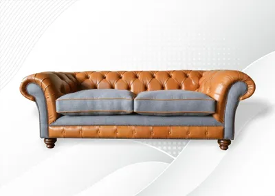 Produktbild von Chesterfield 3 Sitzer Braun Leder Wohnzimmer Design Couchen Sofa Sofas xxl big