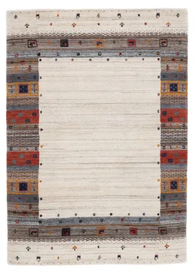 Produktbild von Wollteppich Gabbeh Vida Beige 200x290 cm | Moderner Teppich für Wohn- und Schlafzimmer