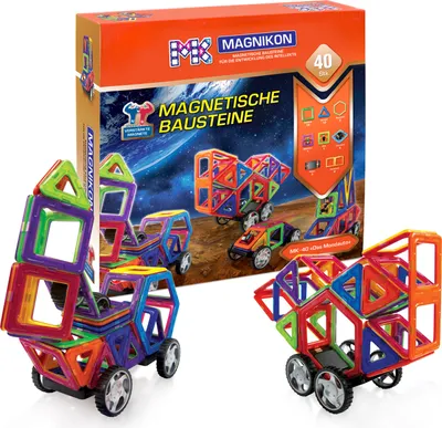 Produktbild von Magnetische Bausteine MK-40 "Das Mondauto" mit Rädern, 40 Teile
