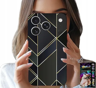 Produktbild von Etui Do Iphone 17 Pro - Złote Ramki, Eleganckie Wzory + Szkło