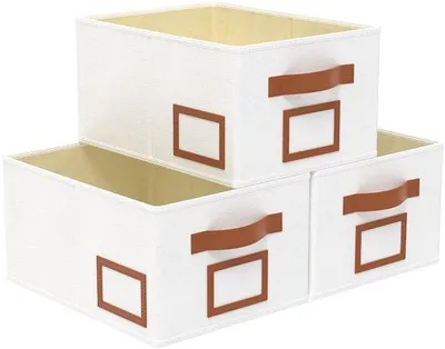 Productafbeelding van Opvouwbare opbergboxen van kunststof met handgrepen, geschikt voor in de kast of aan de muur, set van 3