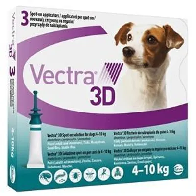 Produktbild von Ceva Vectra 3D dla psów 4-10kg pipety przeciw pasożytom 3szt