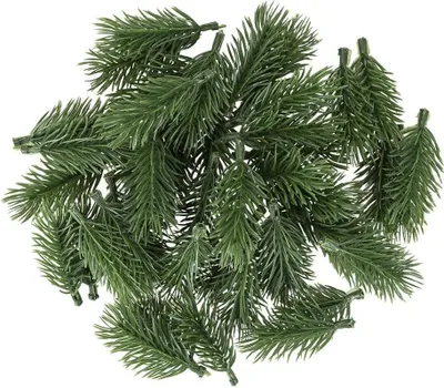 Produktbild von Tannenzweige | grš¹n | 6 cm lang | 45 Stš¹ck | kš¹nstliche Tannenzweige | Adventskranz-Deko | Tannengrš¹n