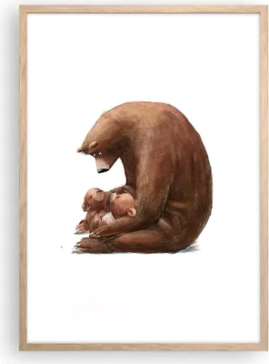 Produktbild von Gerahmtes Poster - Rahmen in heller Eiche - Bär Teddybären Kinder - 50x70 cm - Wand Bild - Wanddeko - Wandbilder - Kunstposter - Wandposter - Bilderrahmen - Bilder - Kunstdruck - P2NPA50x70-4732