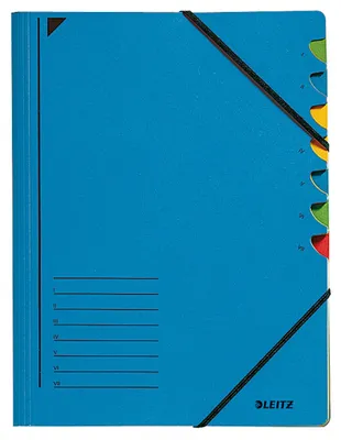 Image de Leitz 3907-00-35 3907 Classeur à levier - 7 compartiments, A4, carton Pendarec (RC), 430 g/qm, bleu