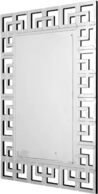 Productafbeelding van Grote, decoratieve badkamerspiegel – 120x70 cm – Voor wandmontage – Met facetgeslepen glas