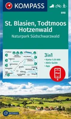 Obrázok produktu pre KOMPASS Turistická mapa 898 St. Blasien, Todtmoos, Hotzenwald, Prírodný park Južný Čierny les 1:25 000