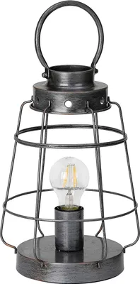 Produktbild von BRUBAKER Tischleuchte Vintage - 31 cm Höhe (41 cm mit Griff) - Metall Silber Grau - 1-flammig